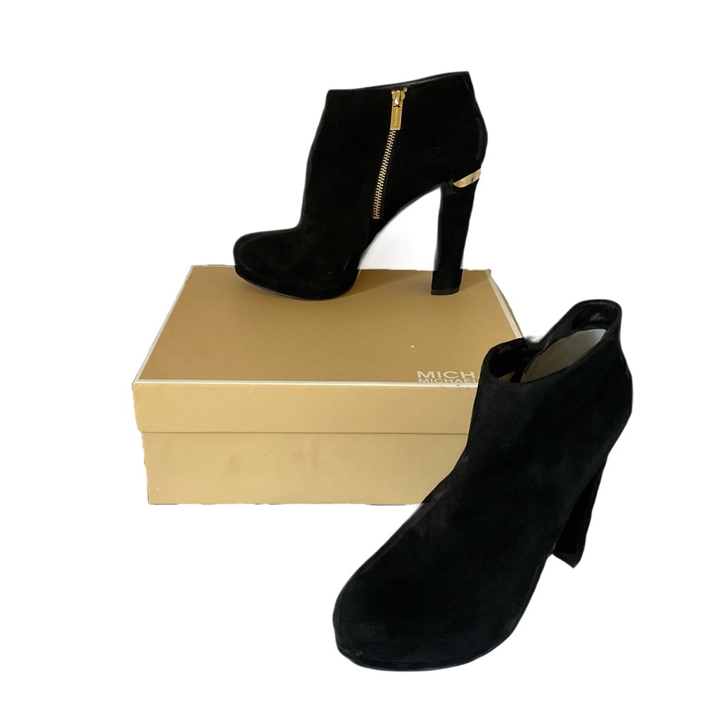 Michael Kors Black Suede Heeled Boots
